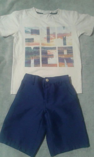 Conjunto Bermuda, Franela Epk Niño. Talla 8