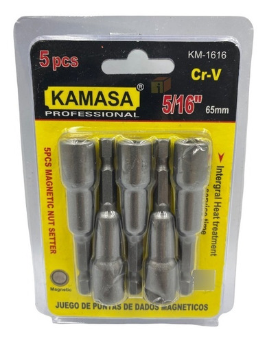 5 Puntas Magneticas 8mm 5/16 Pulgadas Kamasa