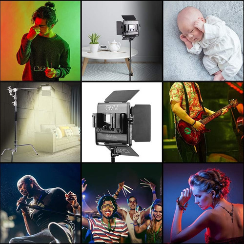 «kit De Iluminación De Vídeo Led Rgb Gvm 800d Con Lámpara De