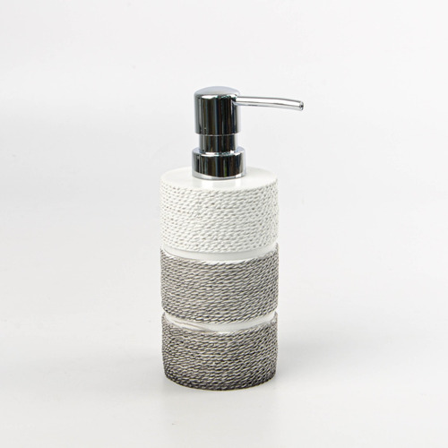 Dispenser Baño Decó Resina Jabón Líquido Pettish Online Vc Color blanco y gris