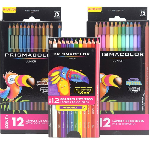 Lapices Prismacolor 12 Intensos + 12 Pastel + 12 Metalicos