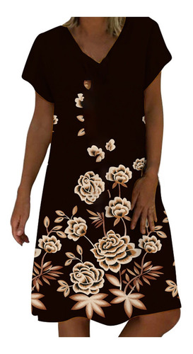G Dress Sle Corto Con Estampado Floral Botánico Con Cuello E 