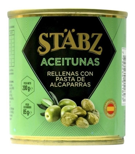 Aceitunas Con Pasta De Alcaparras Stabz 200 Gr. España