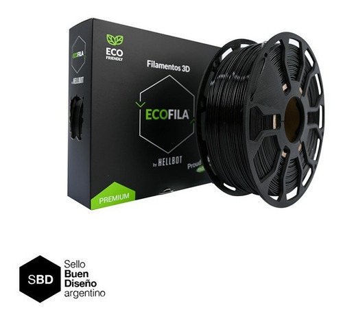Imagen 1 de 1 de Filamento 3D PLA Hellbot de 1.75mm y 1kg negro