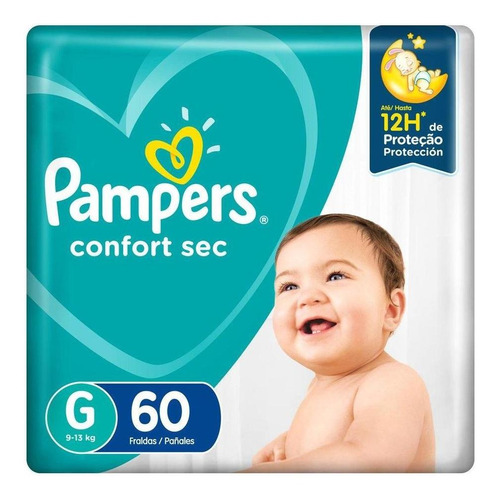 Fralda Pampers Confort Sec Pack Tamanho G 60 Unidades