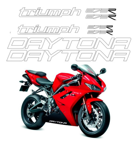 Kit Adesivos Triumph Daytona 675 R 2013-2017 15167 Cor BRANCO/PRETO