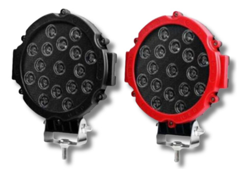 Halógeno/neblinero Led Individual Redondo 7 55w Negro/rojo