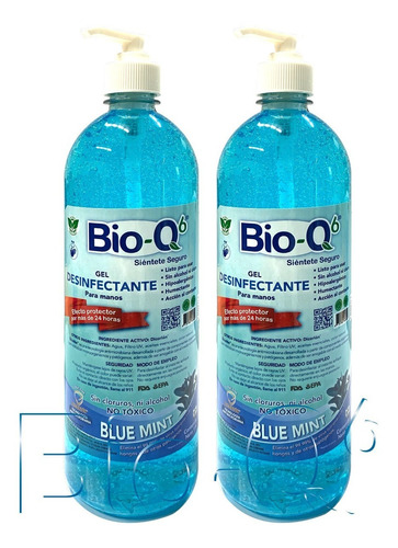 Gel Desinfectante Bio-q6 Sin Alcohol Y Biodegradable 1l 2pz