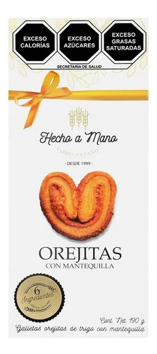 4 Pzas Galletas Hecho A Mano Como Antaño Orejas Con Mantequi