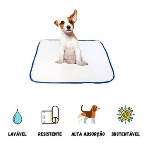 Imagem 3 de 7 de Kit 3 Tapetes Sanitário Lavável Higiênico P/ Cães 60x50 Pet