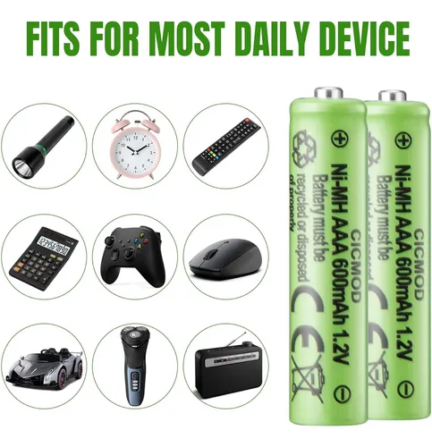 Pilas Aaa Recargables 12 V Ni Mh 600 Mah Triple A Batería