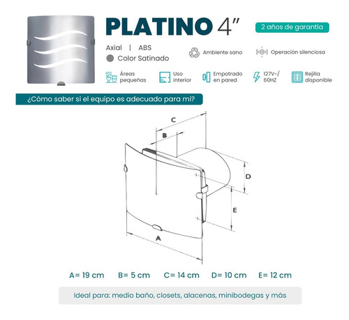 Imagen 4 de 5 de Extractor 4´´ Satinado Masterfan Platino4