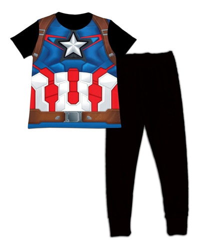 Pijama Niño Manga Corta Capitan America Algodon