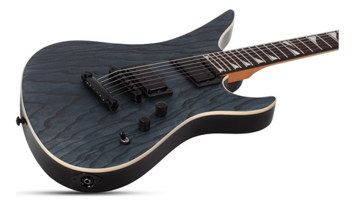 Guitarra elétrica Schecter Avenger Standard Charcoal Satin, cor azul petróleo, material de escala, jacarandá, orientação à mão direita