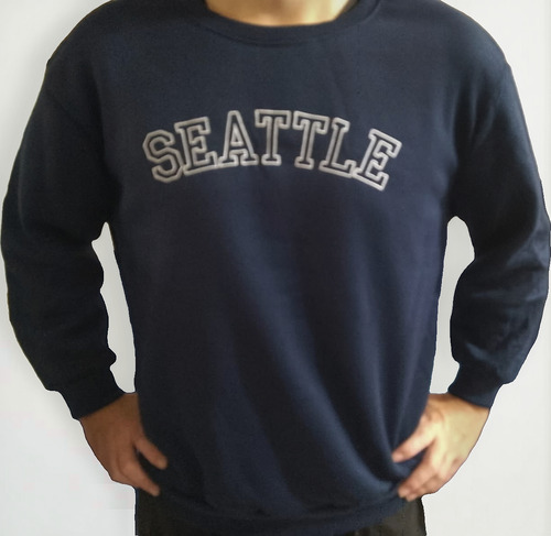 Buzo Con Frisa Shein Seattle Azul Talle Xl. Fantástico!!!