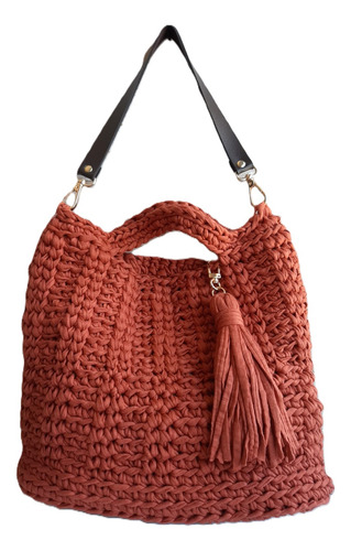 Bolsa De Crochê Mostarda Com 1 Alça Trabalhada E Pingente