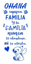 Comprar Vinilo Decorativo Para Pared Frase Ohana Familia Stitch 626
