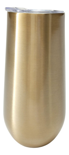 Copo Taça Termica Para Espumante Champagne 180ml Aço Inox Cor Dourado Liso