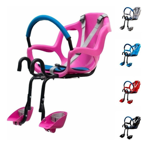 Cadeira Bicicleta Dianteira Frontal Bike Freebike Cadeirinha Cor Rosa