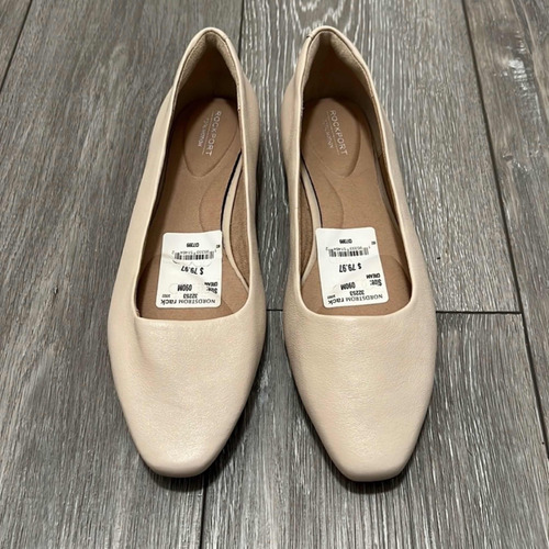 Rockport Laylani. Zapatillas De Dama. Cuero. Nude. Talla 9