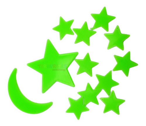 Imagen 3 de 9 de Estrellas Fluorescentes X12 Brillo En La Oscuridad Niños Ap