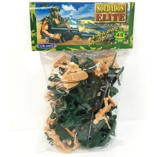 Imagen 1 de 1 de Set Soldaditos Plasticos 48 Piezas C/avion Vulcanita 6139