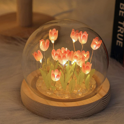 Lámpara De Mesa De Luz Ambiental Romántica De Tulipán