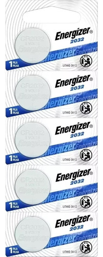 5 X Pila Energizer Para Alarmas 2032 Pila Botón 3 V