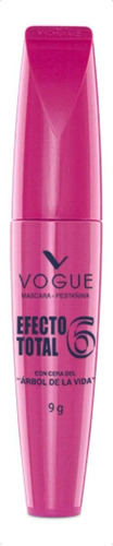 Máscara de pestañas Vogue Efecto Total 6 waterproof 9g color negro