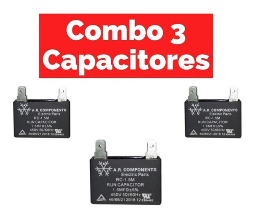 Imagen 1 de 3 de Capacitor De 5mfdx450v Para Minisplits