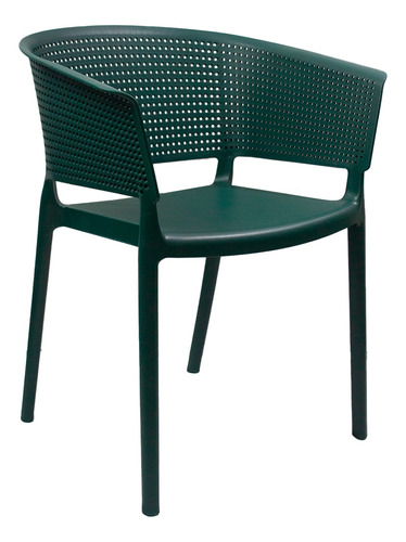 Silla Minimalist Saona Moderna Comedor Apilable Verde Oscuro