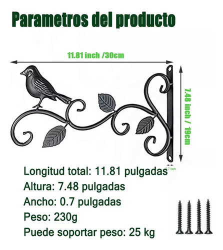 Ganchos De Hierro Para Colgar Plantas En Macetas - 2 Piezas