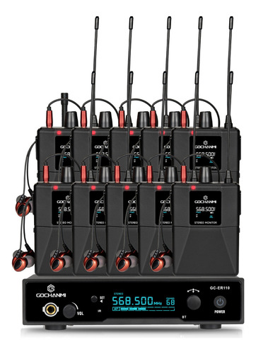 Sistema Monitoreo Gc Er110 1 Canal Estereo De 10 Receptores