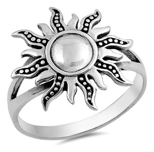 Anillo De Plata De 925 Pulida Con Diseo De Sol Tamamoss 5 10