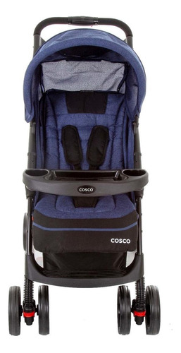 Carrinho de bebê de paseio Cosco Moove azul-mescla com chassi de cor preto