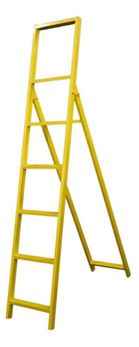 Escada 6 Degraus Amarela Pintor Reforçada Fertag