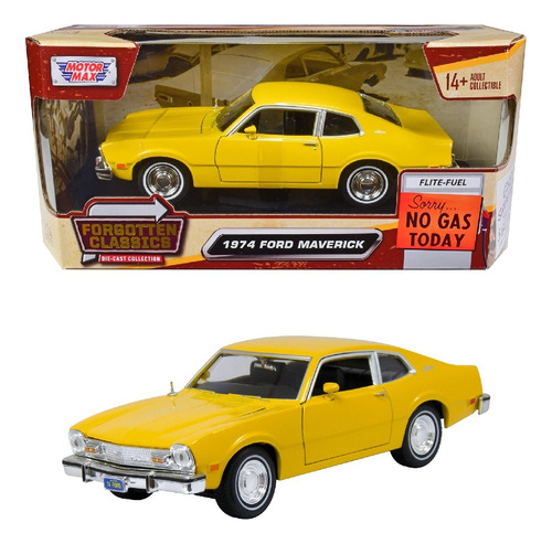 Ford Maverick 1974 A Escala Clasico Motor Max 1/24 Bl