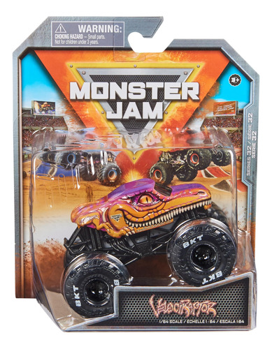 Camión Fundido Monster Jam 2023 Spin Master 1:64 Velocirapto