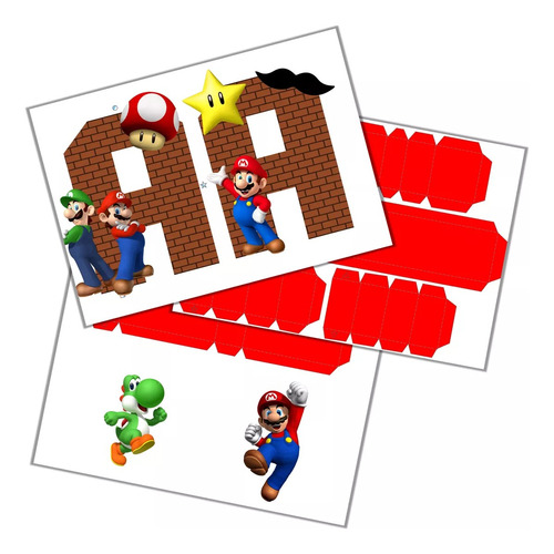 Kit Imprimible Letras 3d Editables Super Mario Bros