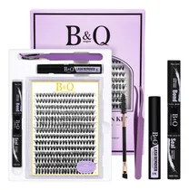 Comprar Kit De Extensiones De Pestañas B&q 30d+40d Bq Lash Curvatura D 9-16mm Mixtas Con Pegamento Y Removedor Pestañas Individuales Kit Completo Diy