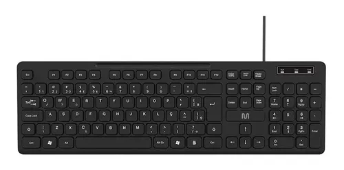 Teclado Soft Silence Preto Com Fio Teclas Baixas Multilaser Idiom...