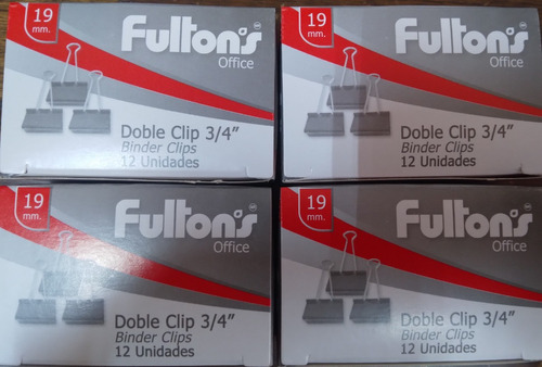 Doble Clip 3/4 19mm  12 Unidades Fultons