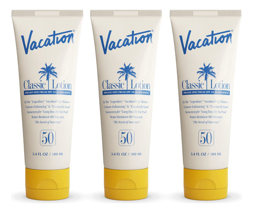 Vacation Locin De Proteccin Solar Clsica Spf 50, Paquete De