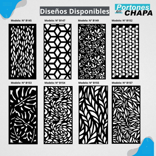 Barandas Terrazas Y Balcones Chapa Decorada 2.00m X 1.00m Gris Oscuro