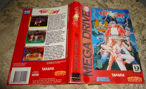 Encarte Capa Fatal Fury Original Tec Toy Mega Drive