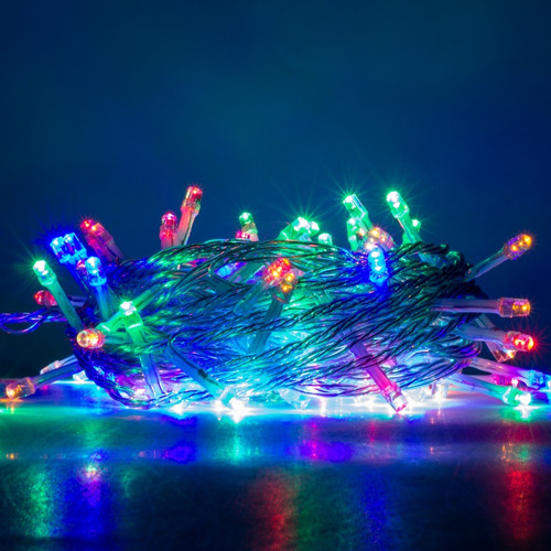 Imagen 3 de 3 de Serie Luces Navideña Multicolor 10m 100 Focos Led Linea Fija