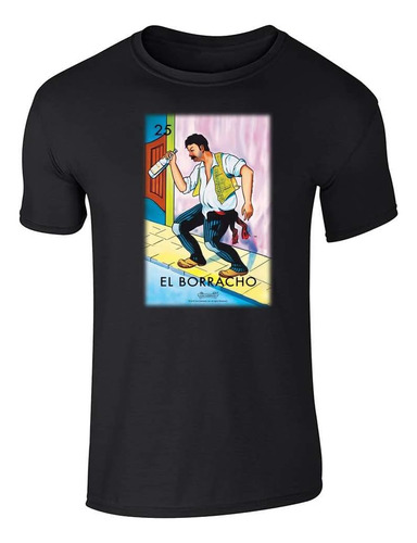 Pop Threads El Borracho Drunk Loteria Card Playera Gráfica