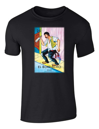 Pop Threads El Borracho Drunk Loteria Card Camiseta Gráfica 