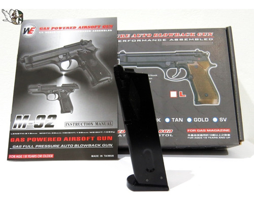 Imagen 1 de 2 de Cargador Pistola Airsoft M92 Negro Full Metal We