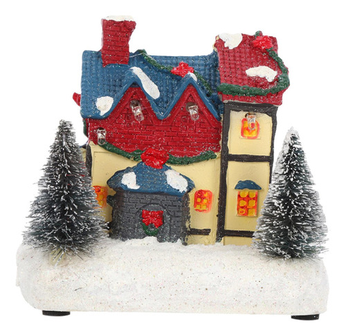 Mini Escena Navideña Casa Led Snow Village Villa Navidad